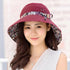 New Fashionable Women Sun Hat Summer Hat Foldable Ladies Wide Large Brim Floppy Folding Summer Beach Sun Hat Comfortable Cotton Cap Anti-UV Big Summer Biking Beach Hat Fashion Sun Hat