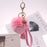 New Fluffy Rabbit Fur Ball Key Chain With Leather Heart Tassel Pompom Rabbit Fur Ball Pompom Keychain Gold Plated Keychain with Plush for Car Key Ring or Handbag Bag Decoration Key Ring Holder for Women Bag Car Jewelry Pendant