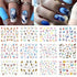 New Geometric Letter Nail Sticker Water Slider Winter Decal Christmas New Year Gift Nail Slider Temporary Tattoos Women Nail Art Stickers Water Transfer Decals Design Nail Art Supplies Manicure Acrylic Nail Foil Stencils Decorations