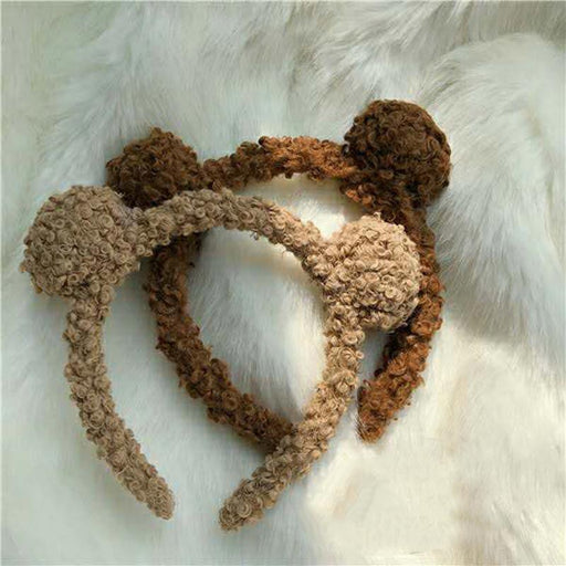 New Gils Cute Plush Bear Rabbit Ears Headband Autumn Winter Head Hoop Cartoon Girls Kid Hairband Headdress Gorgeous Hair Accessories For Women