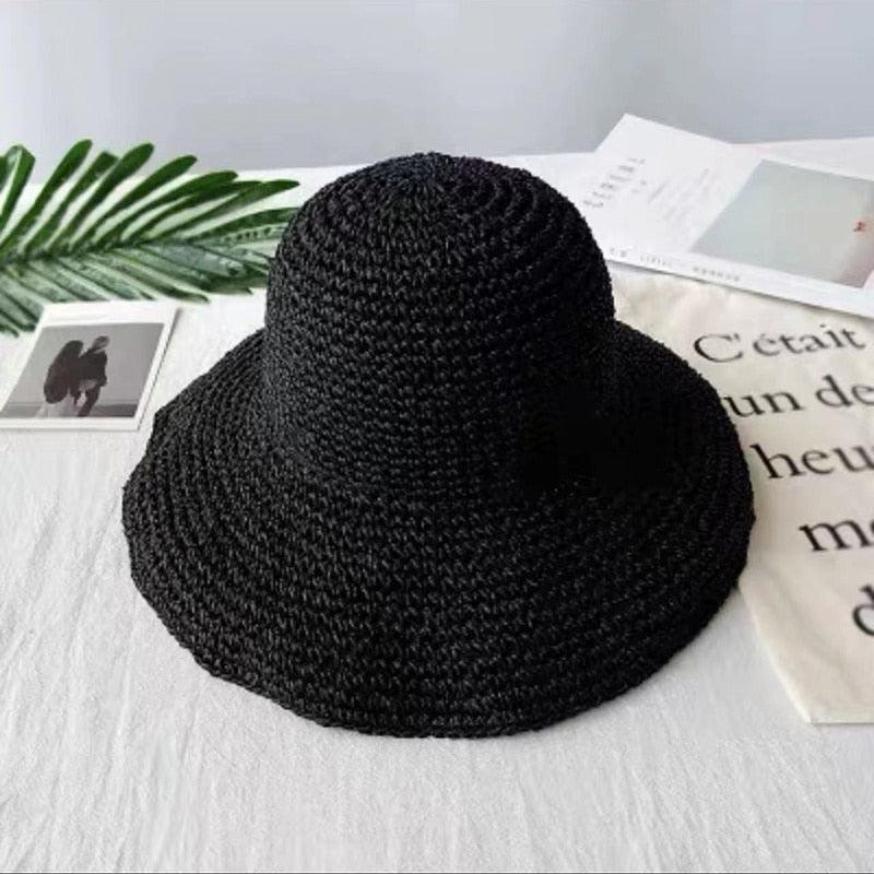 New Girl Sun Hat Unique Trendy Women's Sun Protection Hat Wide Brim Floppy Summer Hats Women Retro Casual Straw Bucket Hat Comfortable Soft Every Day Travel Hat