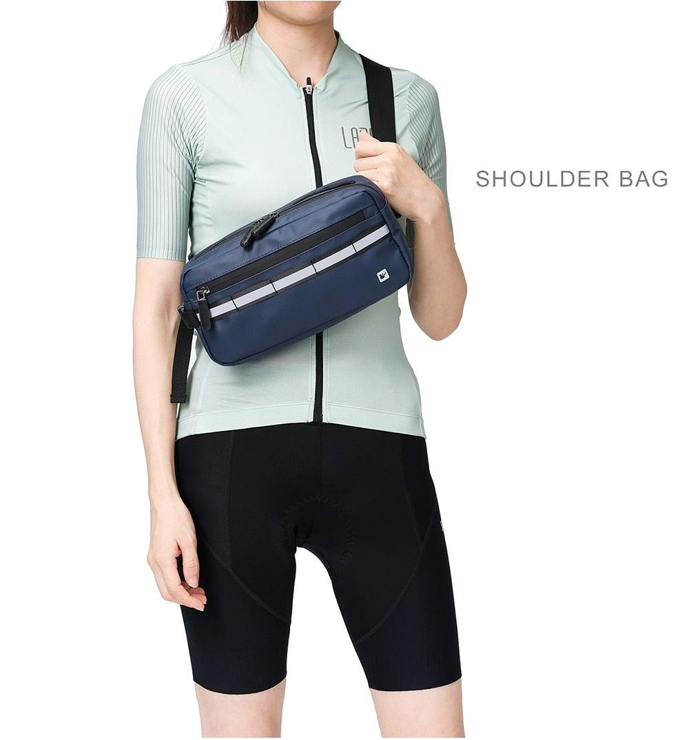 New Handlebar Bag Bicycle Bags Frame Pannier Bag Waterproof Multifunction Portable Shoulder Bag Bike Accessories Multifunction Bike Handlebar Bag Front Bicycle Frame Bag Waterproof Shoulder Bag Handbag Waist Bag