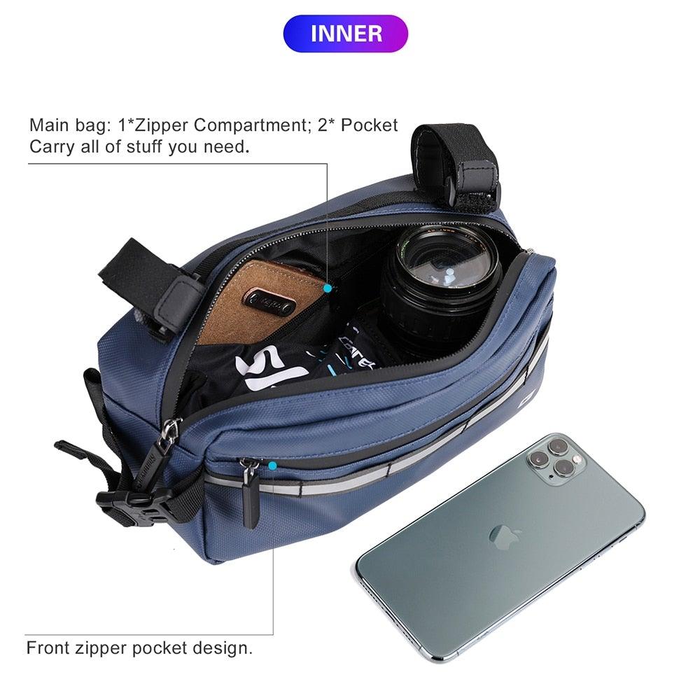 New Handlebar Bag Bicycle Bags Frame Pannier Bag Waterproof Multifunction Portable Shoulder Bag Bike Accessories Multifunction Bike Handlebar Bag Front Bicycle Frame Bag Waterproof Shoulder Bag Handbag Waist Bag