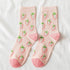 New Harajuku Style Kawaii Woman Socks Cotton Socks Novelty Socks with Strawberry and Flower Funny and Pink Socks Running And Climbing Socks For Men And Women