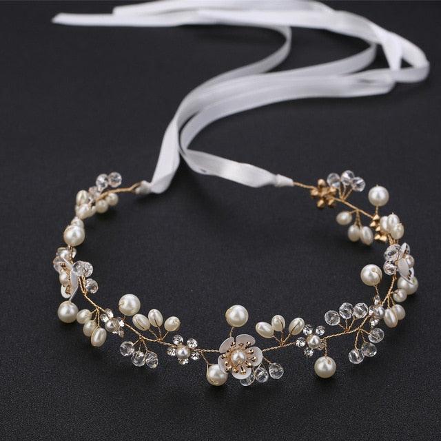 New High Quality Spring Pearl Crowns Beach Hawaii Floral Garland Romantic Faux Rose Wedding Wreaths Flower Headband Girl Bride Rose Flower Crown Wedding Festival Headband