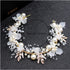 New High Quality Spring Pearl Crowns Beach Hawaii Floral Garland Romantic Faux Rose Wedding Wreaths Flower Headband Girl Bride Rose Flower Crown Wedding Festival Headband