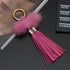 New Leather Tassels Keychains With Mink Fur Ball Key Chain Tassels Leather Tassel Pendants with Silver White Caps With Two Tassels For Car Charm For Jewelry Keychain Bag Key Ring Jewelry