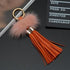 New Leather Tassels Keychains With Mink Fur Ball Key Chain Tassels Leather Tassel Pendants with Silver White Caps With Two Tassels For Car Charm For Jewelry Keychain Bag Key Ring Jewelry