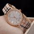 New Luxury Fashion Quartz Ladies Watch Plaid Clock Rose Gold Dial Dress Casual Wristwatch Analog Quartz Watches For Women Fashion Casual Wrist Watch Elegant Dress Watch For Womens