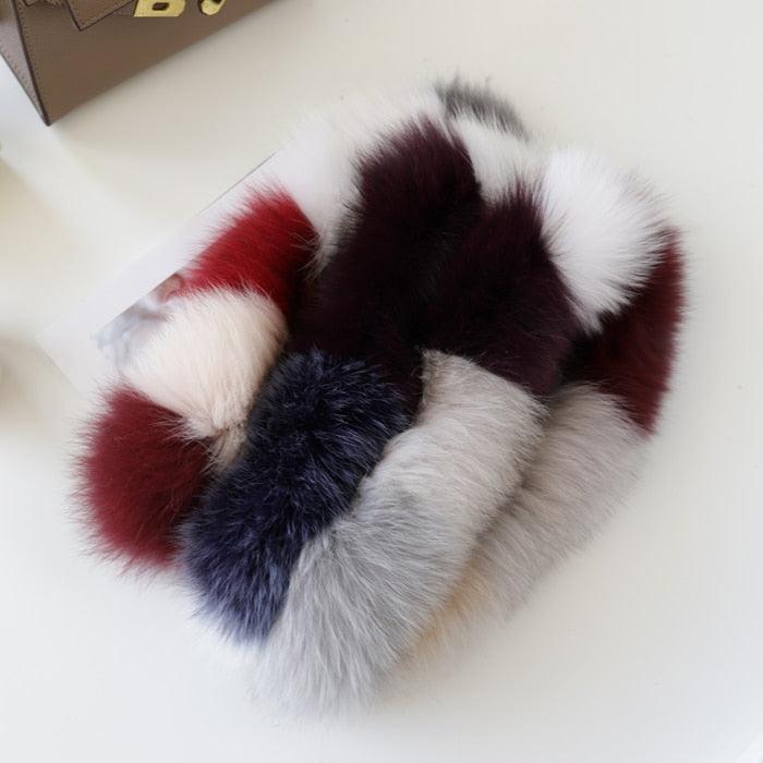 New Luxury Fashion Winter Soft Real Fox Fur Scarf Genuine Fur Round Scarves Lightweight Neck Warmer Elegant Neckerchief Scarfs Warm Neck Warmer For Women