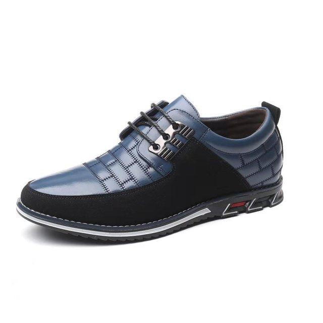 New Mens Leather Casual Sneakers Fashion Solid Leather Shoes Business Sport Flat Round Toe Fashion Sneakers Dress Shoes For Men Walking Business Office Driving Comfort Loafers