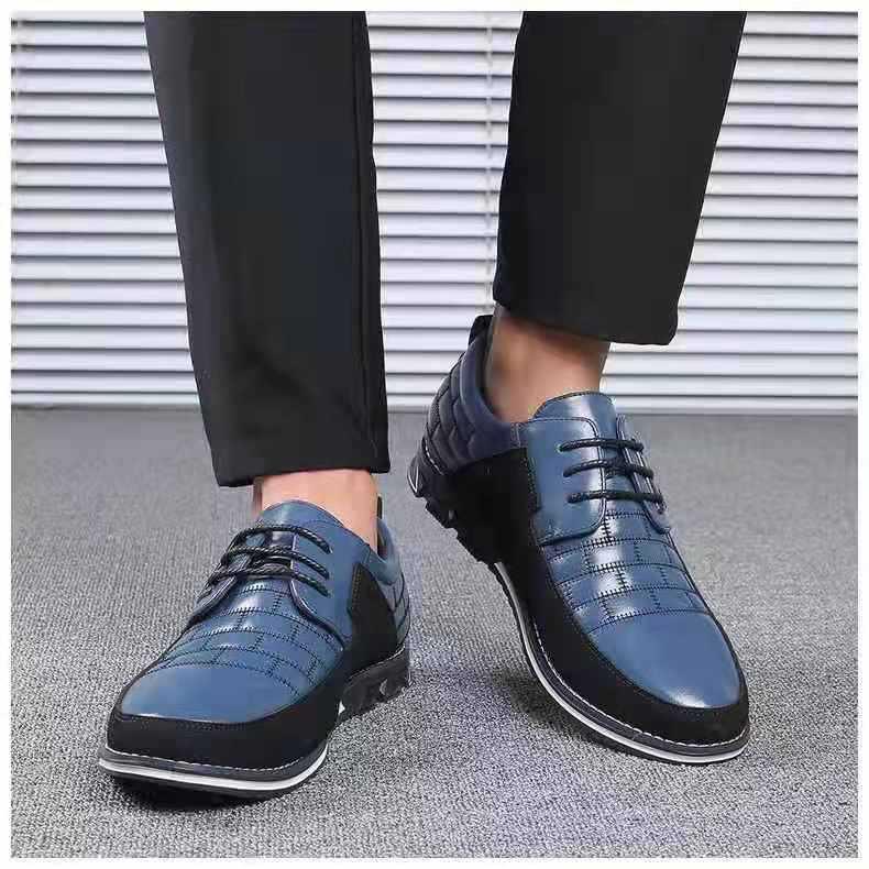 New Mens Leather Casual Sneakers Fashion Solid Leather Shoes Business Sport Flat Round Toe Fashion Sneakers Dress Shoes For Men Walking Business Office Driving Comfort Loafers