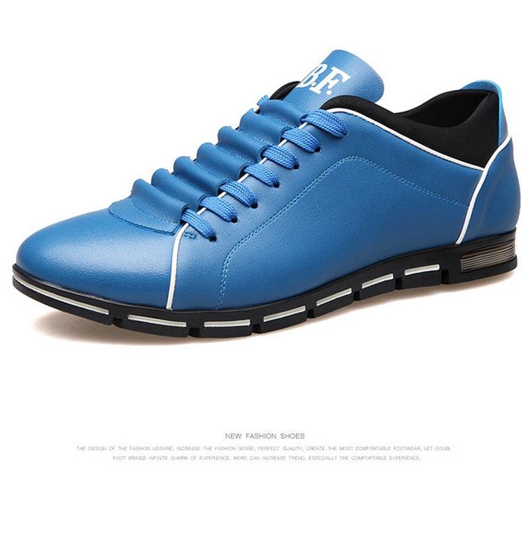 New Mens Leather Casual Sneakers Fashion Solid Leather Shoes Business Sport Flat Round Toe Fashion Sneakers Dress Shoes For Men Walking Business Office Driving Comfort Loafers