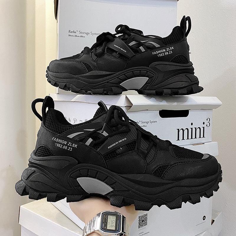 New Mens Sneakers Breathable Sports Shoes Couple Casual Shoes Thick Sole Running Walking Shoes Trainers Sport Sneakers Men High Fashion Comfy Fashion Sneakers