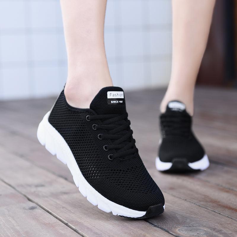 New Mesh Womens Sneakers Breathable Flat Shoes Women Lightweight Sports Non-slip Running Footwear Fashionable Breathable And Non-Slip Walking Shoes For Women