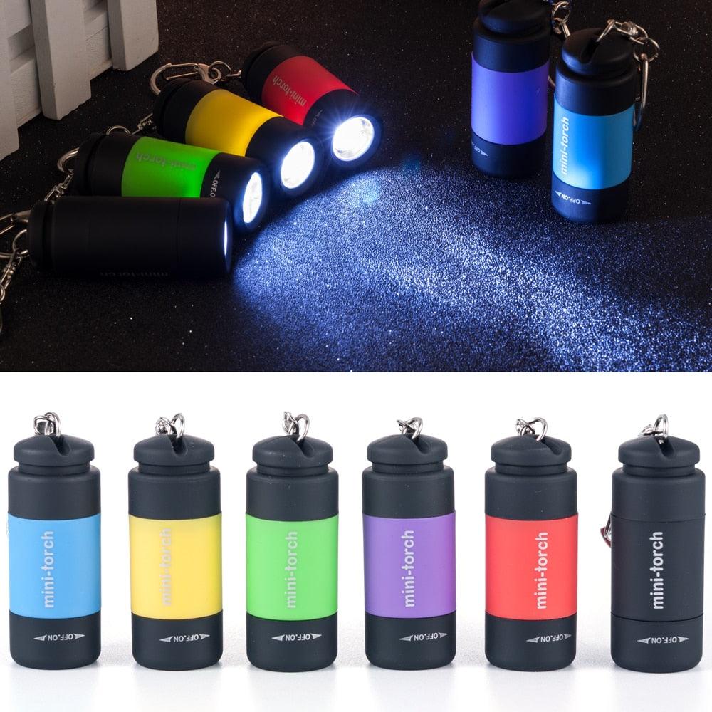 New Mini LED Waterproof Flashlight Key Chains Lamp Pocket Keychain Torch Keychain Flashlight Portable Ultra bright Little LED Light