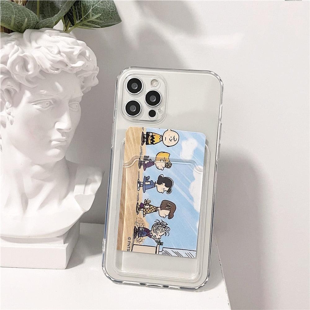 New Mini Wallet Card Holder Silicone Case for IPhone 11 12 13 Iphone 11 Pro X XS Max XR 7 8 Plus Soft Phone Cover Slim Shockproof Soft Protective Case With Cute Card Holder