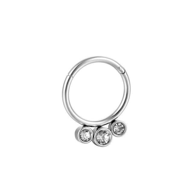 New Nose Piercing Ring Cuff Septum Piercing Ring Titanium Steel Piercing Ear Cartilage Tragus Goth Piercing  Helix Piecing Cartilage Earring Lip Eyebrow Belly Ring Piercing Body Jewelry Nightclub Dance Stainless Steel Earrings Body Jewelry