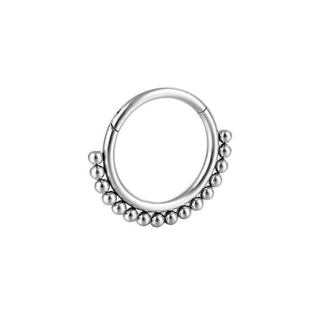 New Nose Piercing Ring Cuff Septum Piercing Ring Titanium Steel Piercing Ear Cartilage Tragus Goth Piercing  Helix Piecing Cartilage Earring Lip Eyebrow Belly Ring Piercing Body Jewelry Nightclub Dance Stainless Steel Earrings Body Jewelry