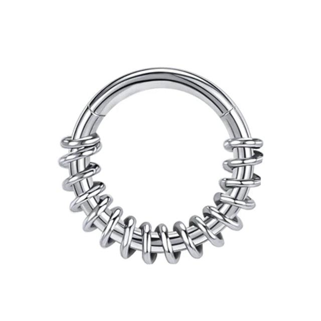 New Nose Piercing Ring Cuff Septum Piercing Ring Titanium Steel Piercing Ear Cartilage Tragus Goth Piercing  Helix Piecing Cartilage Earring Lip Eyebrow Belly Ring Piercing Body Jewelry Nightclub Dance Stainless Steel Earrings Body Jewelry