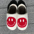 New Pink Smiley Face Slippers Women Smile Slippers Happy Face Slippers Retro Smiley Face Soft Plush Comfy Warm Slip-on Slippers Fluffy Fur Lined Mens Cute Home Sandals Winter Indoor House Slippers