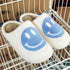 New Pink Smiley Face Slippers Women Smile Slippers Happy Face Slippers Retro Smiley Face Soft Plush Comfy Warm Slip-on Slippers Fluffy Fur Lined Mens Cute Home Sandals Winter Indoor House Slippers