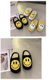 New Pink Smiley Face Slippers Women Smile Slippers Happy Face Slippers Retro Smiley Face Soft Plush Comfy Warm Slip-on Slippers Fluffy Fur Lined Mens Cute Home Sandals Winter Indoor House Slippers