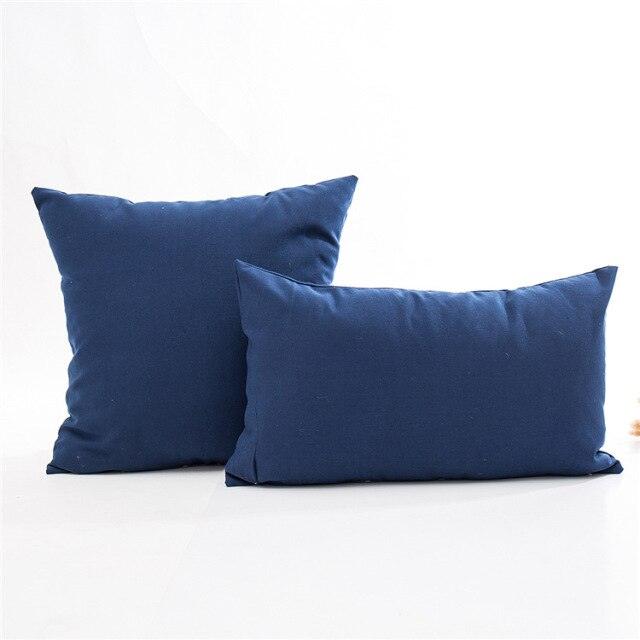 New Plaid Striped Polyester Cotton Cushion Cover Pillow Case Navy Blue Pillow Cover Cushion Cover Solid Navy Blue Striped Design Chair Sofa Home Decor Throw Pillow Cover