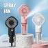 New Portable Handheld Fan USB Rechargeable Turbo Water-Cooled Spray Mini Fan 4 Gear Speed Air-conditioning Mute Fans Outdoor Handheld Misting Fan Rechargeable Mini Personal Fan Battery Operated for Travel