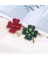 New Rhinestone Flower Brooches For Women Large Lucky Four Leaf Clover Holiday Party Brooch Christmas Scarf Pin For Women Girls Simple Design Fashion Crystal Jewelry Wedding Elegant Brooches Luxury Jewelry