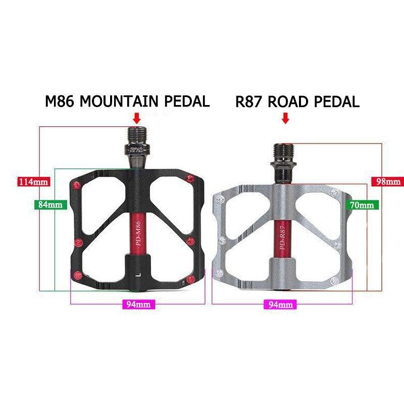 New  Road Bike Pedal Non-Slip Ultra-Light Aluminum 3 Ball Bearing Cycling Pedals Mountain Bike Pedals Pedals Aluminum Bicycle Flat Platform Pedals Lightweight Non-Slip Sealed Bearing For Road Mountain