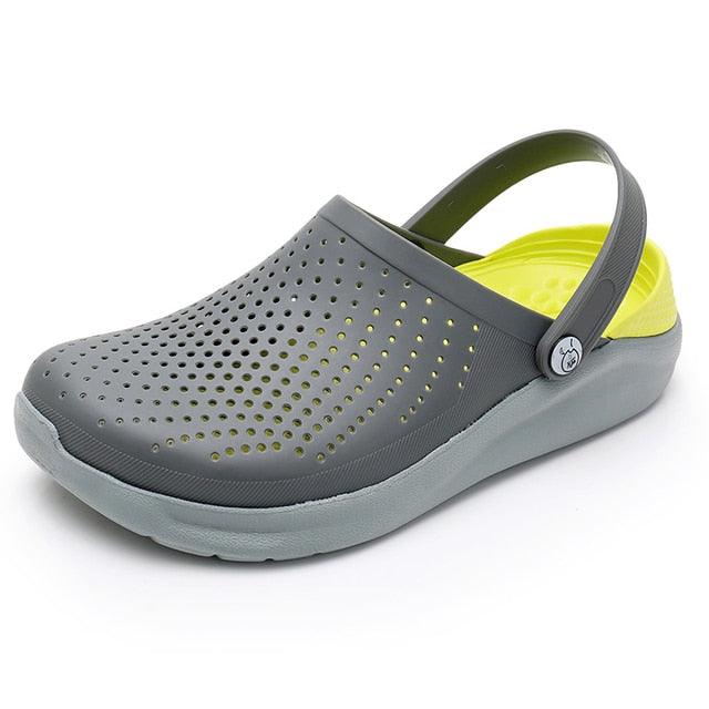 New Sandals Mens Hole Shoes Women Sandals Clogs Unisex Garden Shoes Gray Water Shoes Lightweight Sandals Slip On Summer Beach Pool Shower Shoes