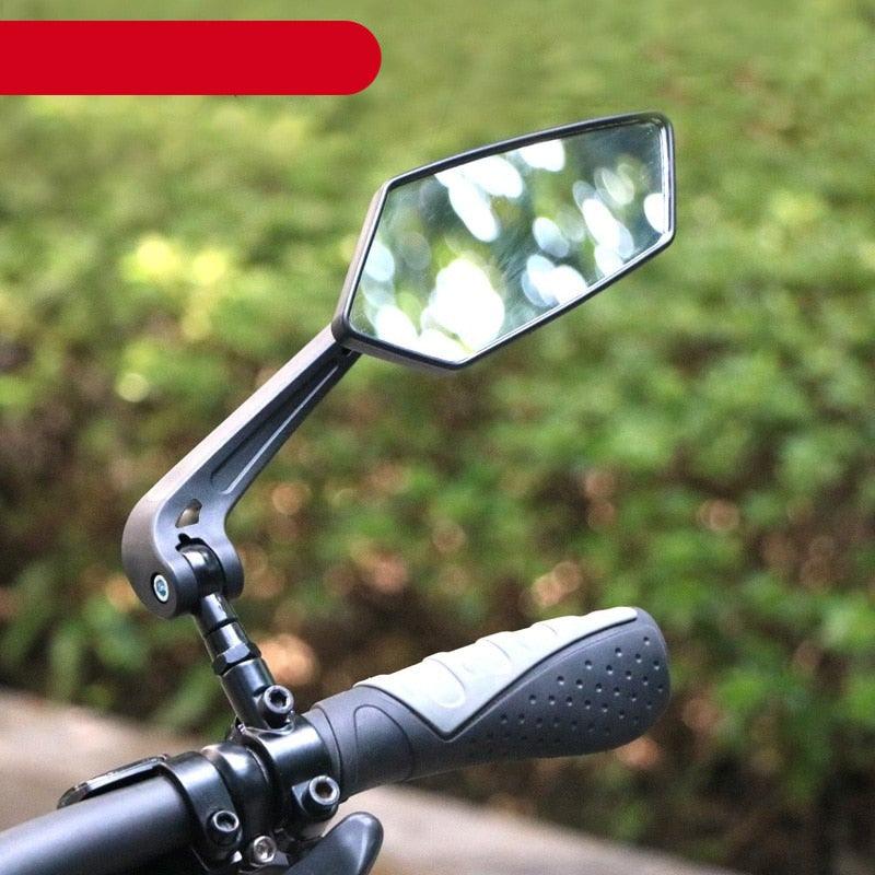 New Scratch Resistant Glass Lens Rear View Mirror Bike Cycling Clear Wide Range Back Sight Rearview Reflector Adjustable Handlebar Rotatable Bicycle Rear View Glass Mirror Wide Angle Acrylic  Safety Mirror New Scratch Resistant Glass Lens