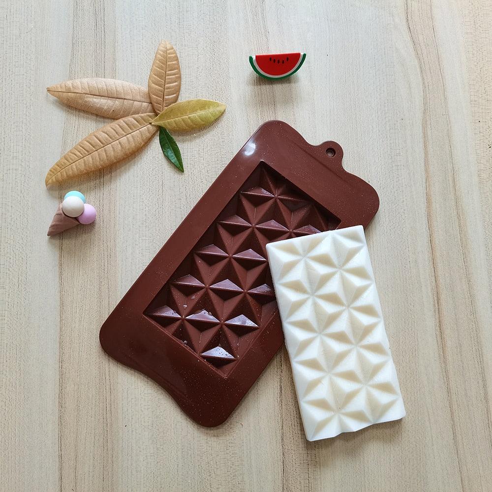 New Silicone Chocolate Mold Triangular Baking Tools Non-Stick Silicone Cake Mould Jelly Candy 3D Molds Kitchen Accessories Break Apart Chocolate Molds Silicone Deep Candy Bar Molds Silicone Shapes