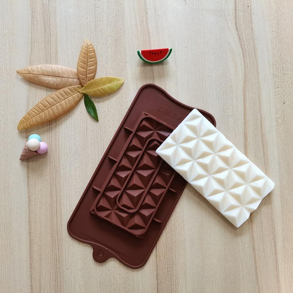 New Silicone Chocolate Mold Triangular Baking Tools Non-Stick Silicone Cake Mould Jelly Candy 3D Molds Kitchen Accessories Break Apart Chocolate Molds Silicone Deep Candy Bar Molds Silicone Shapes