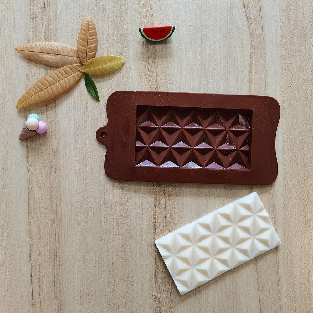 New Silicone Chocolate Mold Triangular Baking Tools Non-Stick Silicone Cake Mould Jelly Candy 3D Molds Kitchen Accessories Break Apart Chocolate Molds Silicone Deep Candy Bar Molds Silicone Shapes