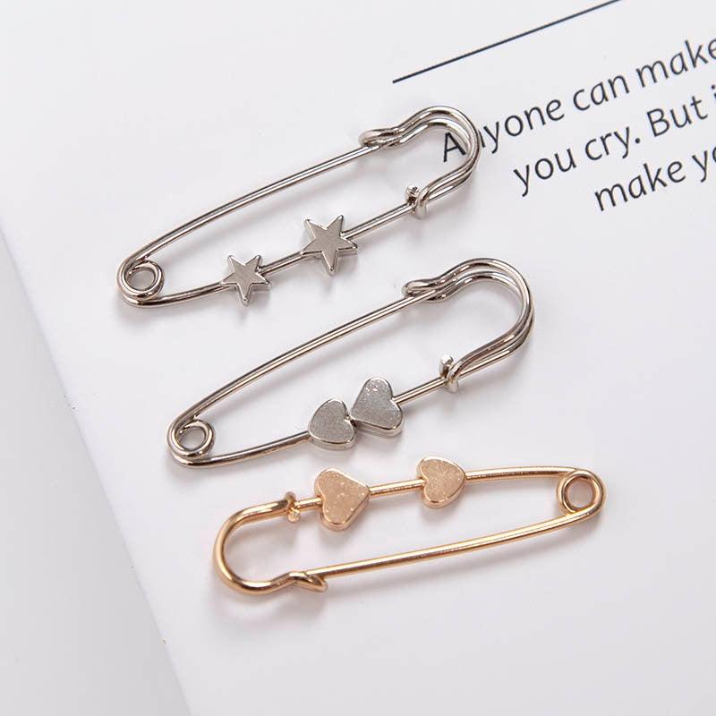 New Simple Trendy Popular Rhinestone Decoration Buckle Lapel Pin Brooches Women Cardigan Coat Sweater Costume Safety Pin Jewelry Brooches and Pins for Women in Multiple Styles Beautiful Safety Pins for Clothing