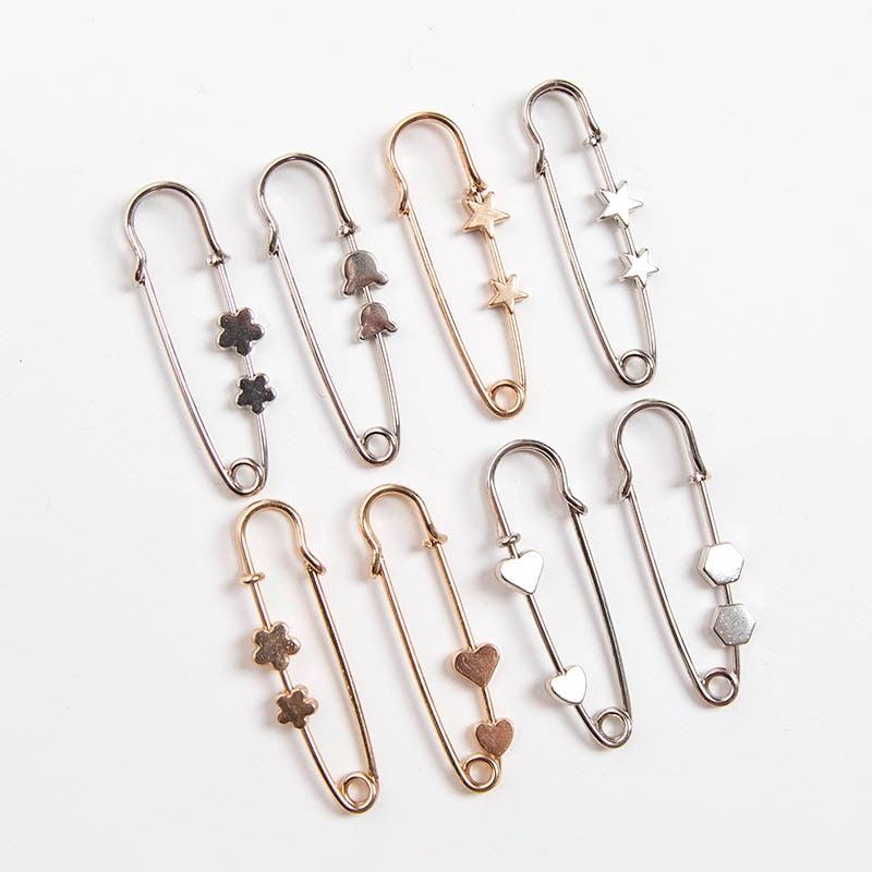 New Simple Trendy Popular Rhinestone Decoration Buckle Lapel Pin Brooches Women Cardigan Coat Sweater Costume Safety Pin Jewelry Brooches and Pins for Women in Multiple Styles Beautiful Safety Pins for Clothing