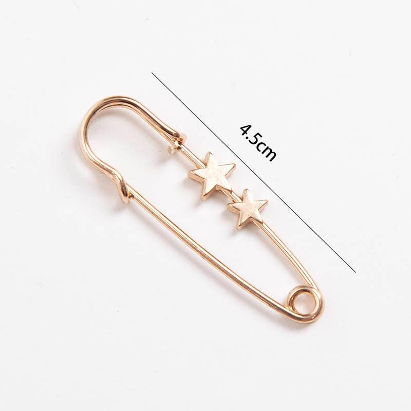 New Simple Trendy Popular Rhinestone Decoration Buckle Lapel Pin Brooches Women Cardigan Coat Sweater Costume Safety Pin Jewelry Brooches and Pins for Women in Multiple Styles Beautiful Safety Pins for Clothing