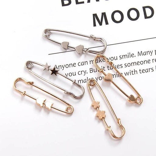 New Simple Trendy Popular Rhinestone Decoration Buckle Lapel Pin Brooches Women Cardigan Coat Sweater Costume Safety Pin Jewelry Brooches and Pins for Women in Multiple Styles Beautiful Safety Pins for Clothing