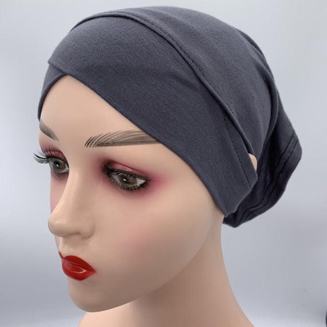 NEW Soft Cotton Hijab Breathable Turban Tie Under Scarf Elegant Ear Hole Stretch Inner Hijabs Lightweight Turban Round Front Under Hijab Caps Female Turban Bonnet