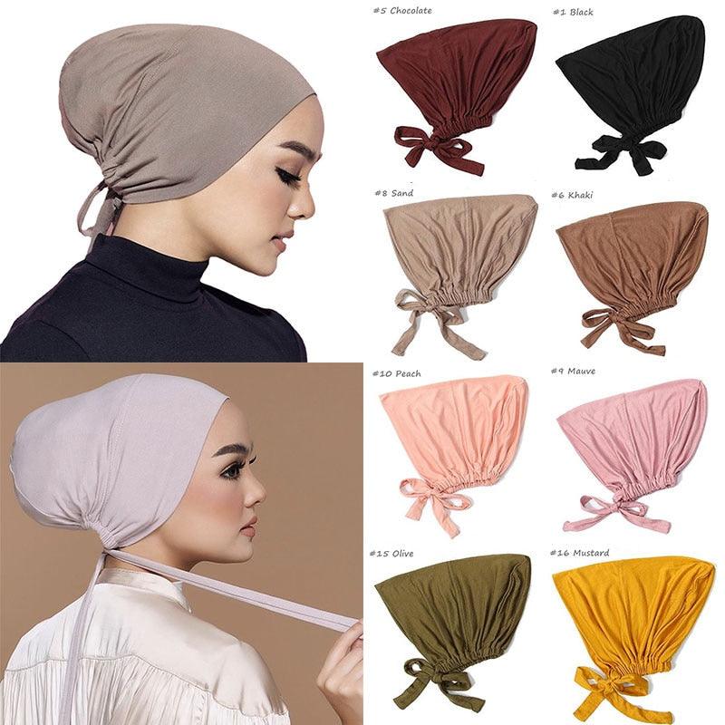 New Soft Modal Muslim Turban Hat Inner Head Wrap Bonnet Under Scarf Hijab Lightweight Caps Elegant Islamic Under Scarf Bonnet Hat Headwrap For Female