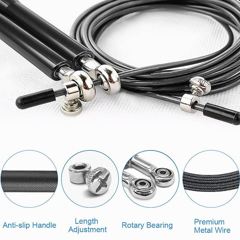 New Speed Jump Rope Fitness Skipping Ropes Exercise Adjustable Professional Skipping Rope For Boxing Fitness Skip Workout Training Jump Rope With Aluminium Alloy Handle For Gym Home