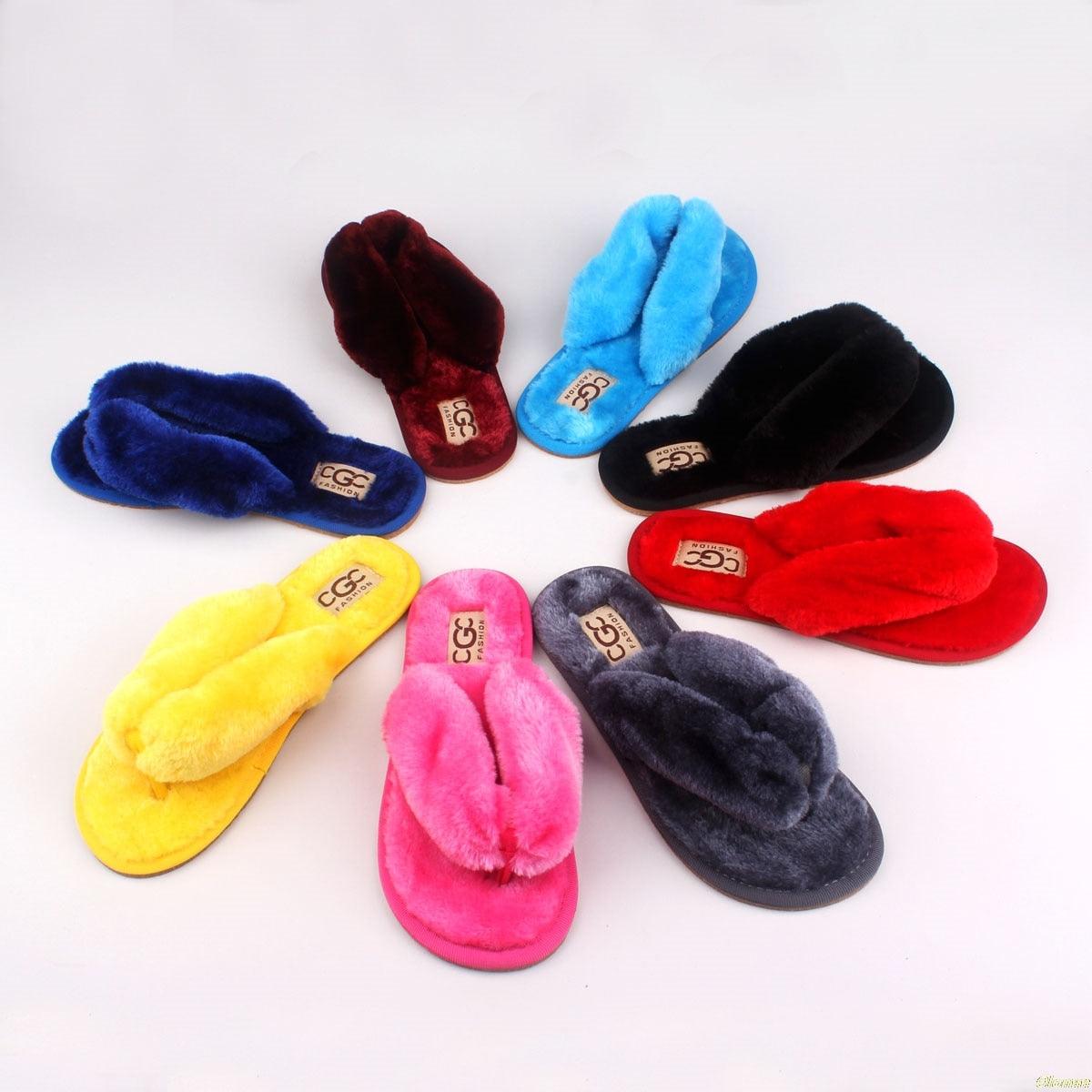 New Spring Summer Autumn Winter Home Cotton Plush Slippers Women Indoor Floor Flat Slide Slippers Comfy Open Toe Slip On House Shoes Sandals Fuzzy Slippers For Women