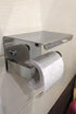 NEW Stainless Steel Toilet Paper Holder BathroomPaper Phone Holder Shelf Towel Roll shelf Accessories  Toilet Paper Holder with Phone Shelf Aluminum Bathroom Accessories Tissue Roll Dispenser Storage Rack Wall Mounted Modern Paper Towel Adapter