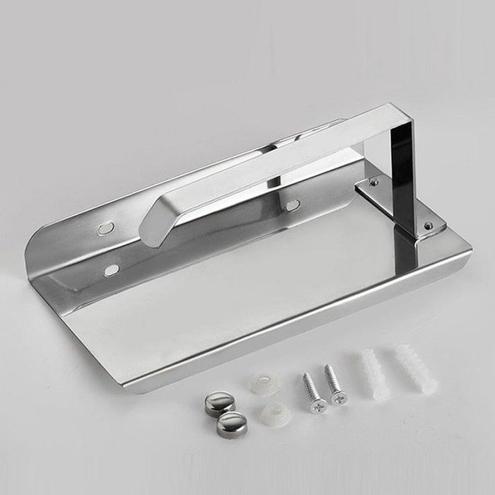 NEW Stainless Steel Toilet Paper Holder BathroomPaper Phone Holder Shelf Towel Roll shelf Accessories  Toilet Paper Holder with Phone Shelf Aluminum Bathroom Accessories Tissue Roll Dispenser Storage Rack Wall Mounted Modern Paper Towel Adapter