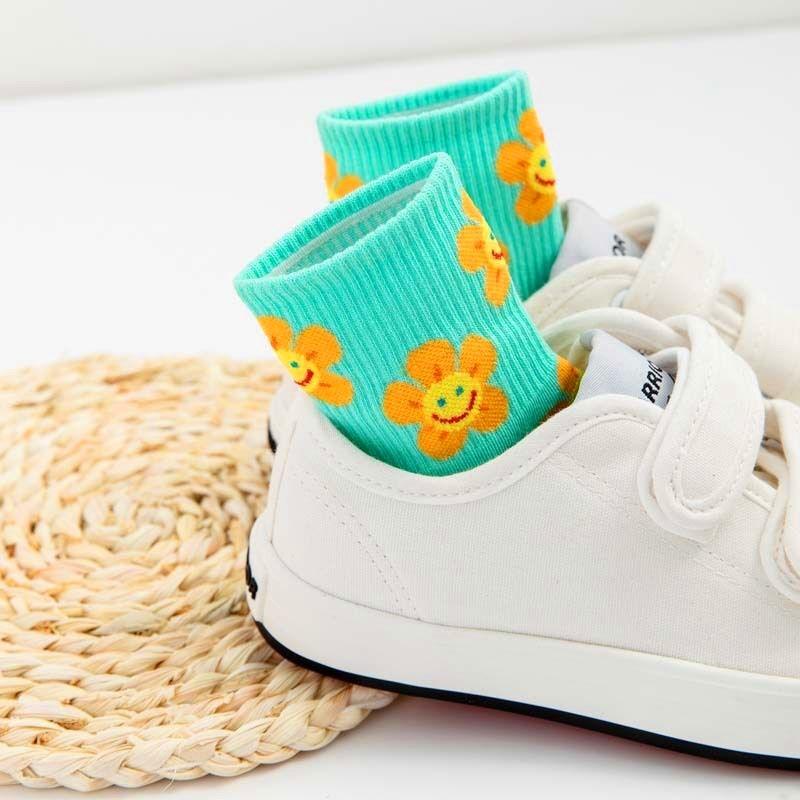 New Style Cartoon Flower Women Socks Kawaii Socks Breathable Spring Autumn Casual Socks Beautiful Girls Socks For Women