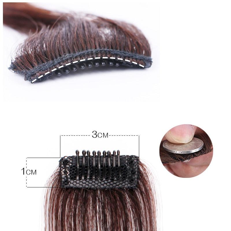 New Style Hair Bangs Clip In Front Side Bangs Synthetic Fake Fringe Hair Extensions For Women Natural Hairpiece Natural Flat Neat Bangs With Temples For Women One Piece Hairpiece