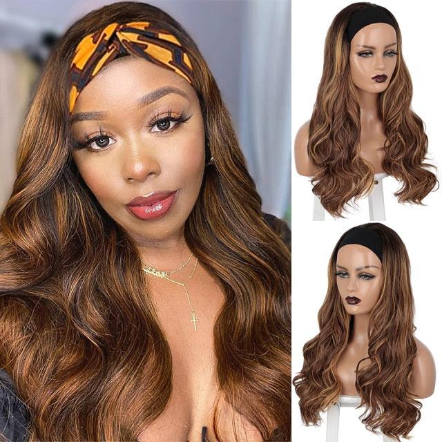 New Style Long Body Wave Black Wig Synthetic Wigs for Black Women Middle Part Brown Red Pink Purple Cosplay Hair Wigs For Black Women Cosplay Wigs For Women