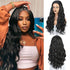 New Style Long Body Wave Black Wig Synthetic Wigs for Black Women Middle Part Brown Red Pink Purple Cosplay Hair Wigs For Black Women Cosplay Wigs For Women